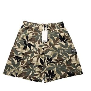 WeSC Cargo Shorts Mens Small‎ Medium Olive Camo Lunar Utility Drawstring Pockets